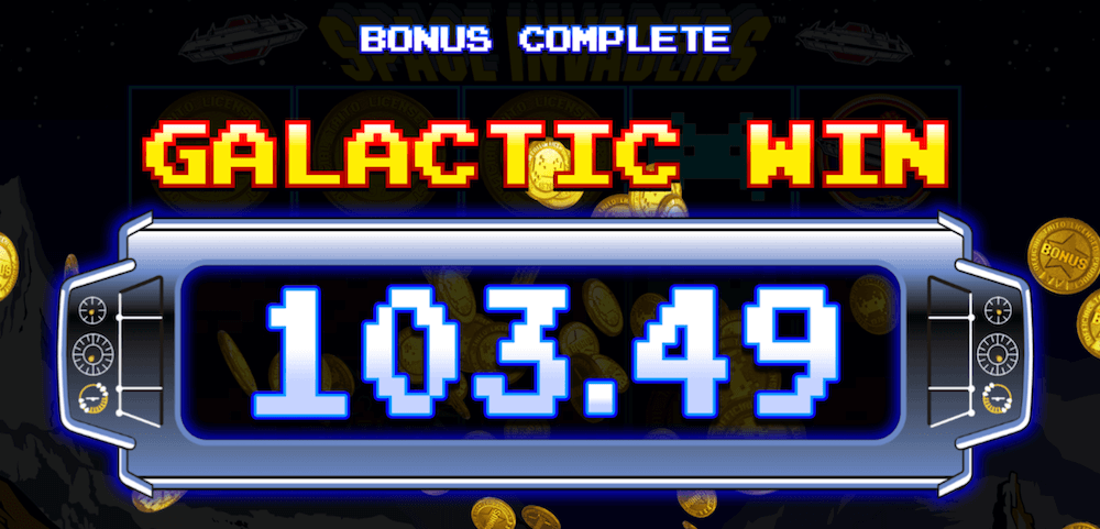 Space Invaders galactic win 