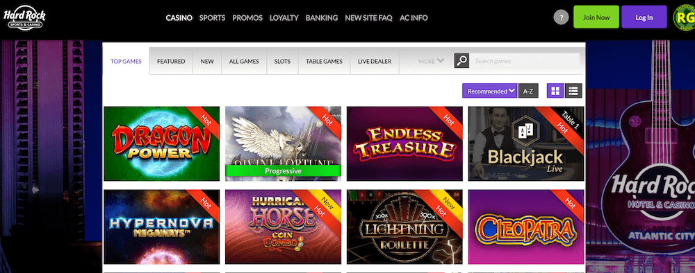 Hard Rock Online Casino Site
