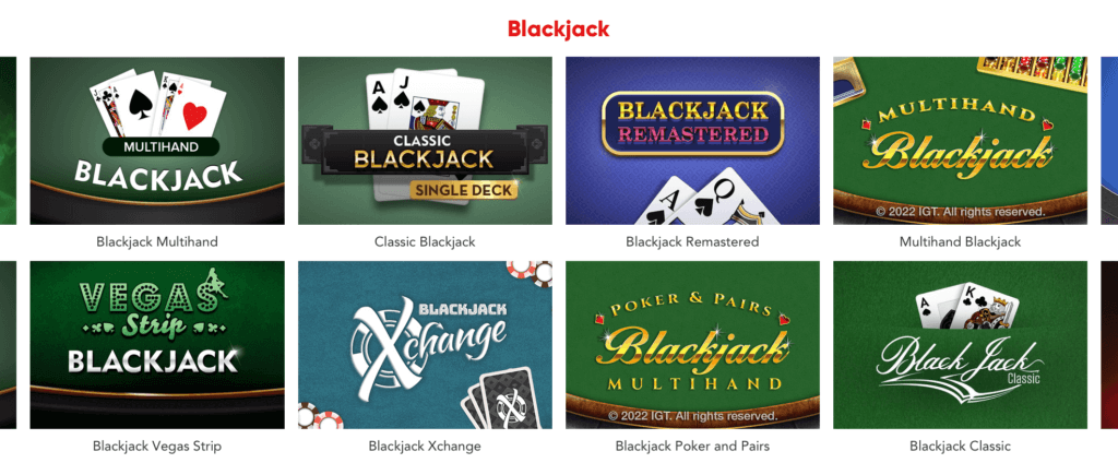 Virgin Casino Online Blackjack Games