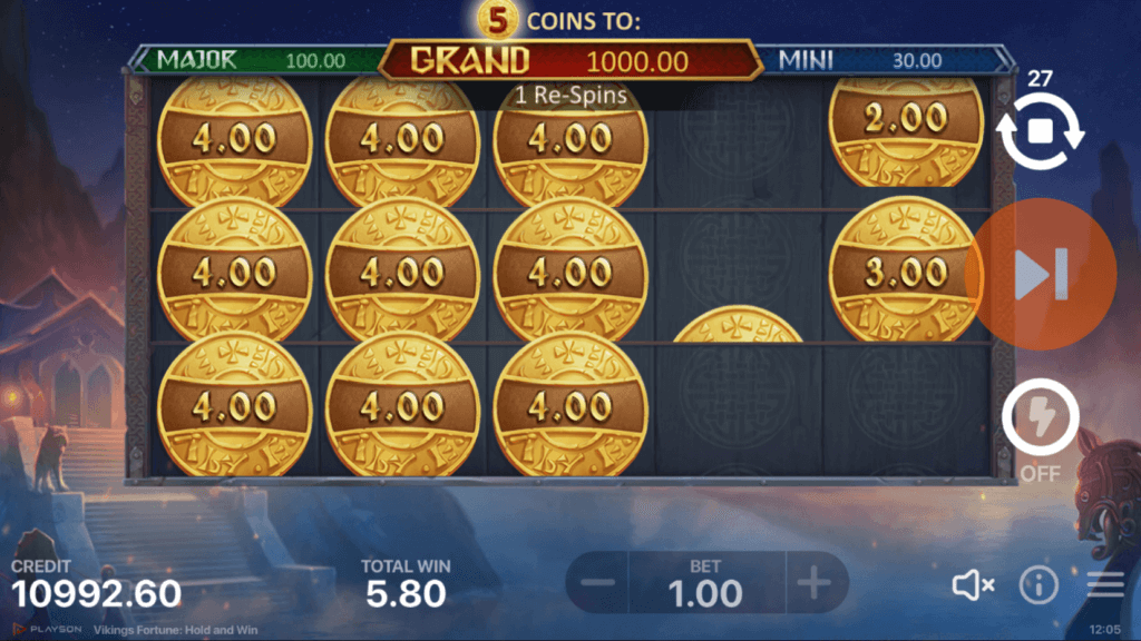 Vikings Fortune Hold and Win Slot feature