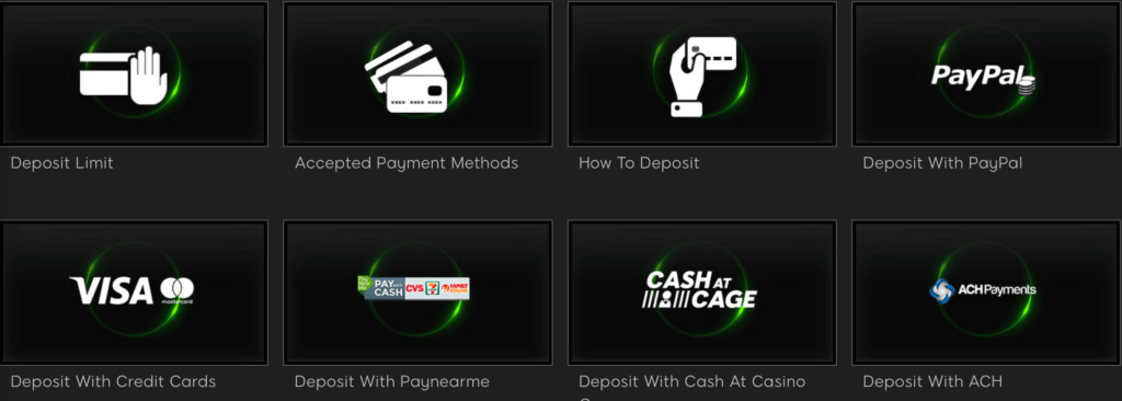 888 Casino banking page 