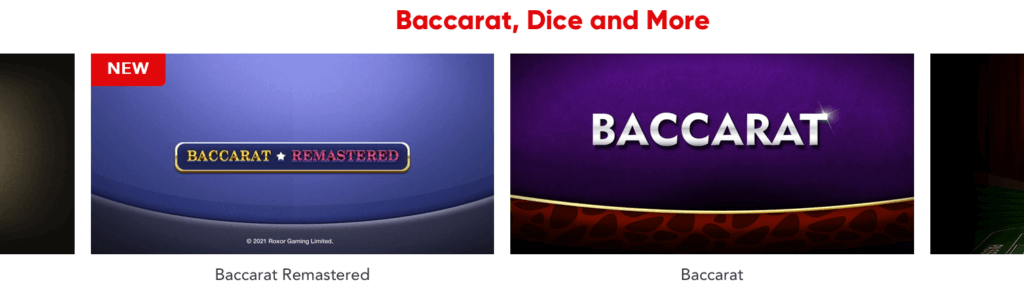 Baccarat Games at Virgin Casino NJ