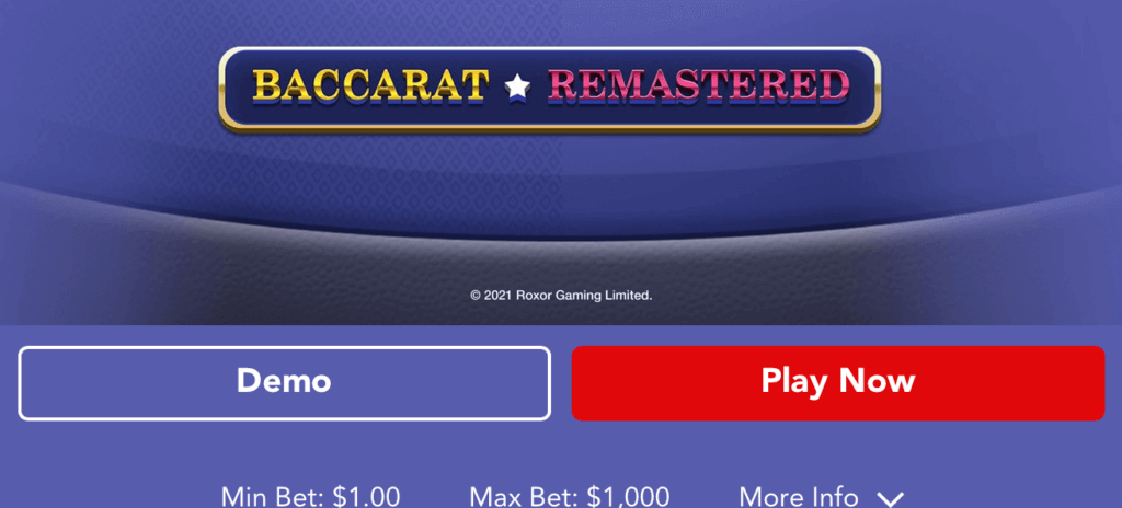 Virgin Casino Demo or Real Money Baccarat Online