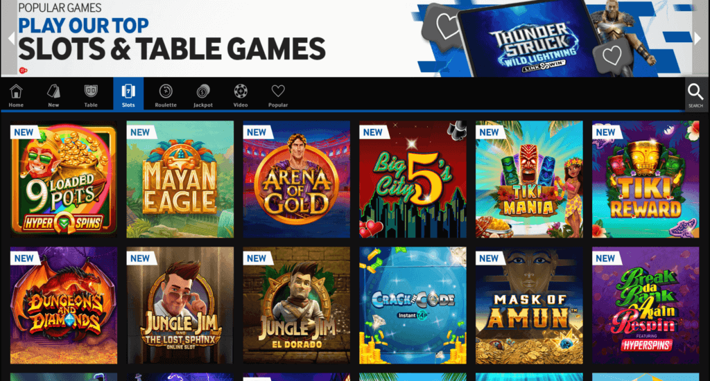 Betway Casino slots page