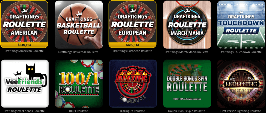 DraftKings Roulette Varaitions