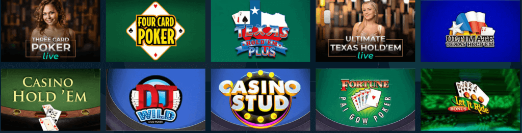 Ocean Online Casino Poker Games