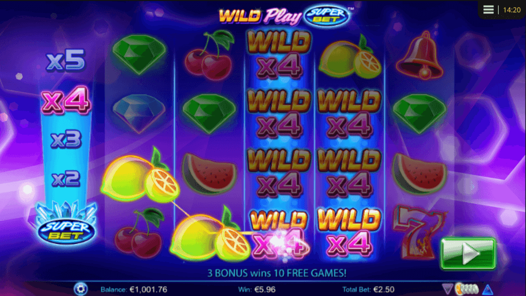 Wild Play Super Bet high RTP slot