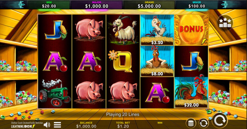 Stellar Cash Chicken Fox 5x Skillstar new slot