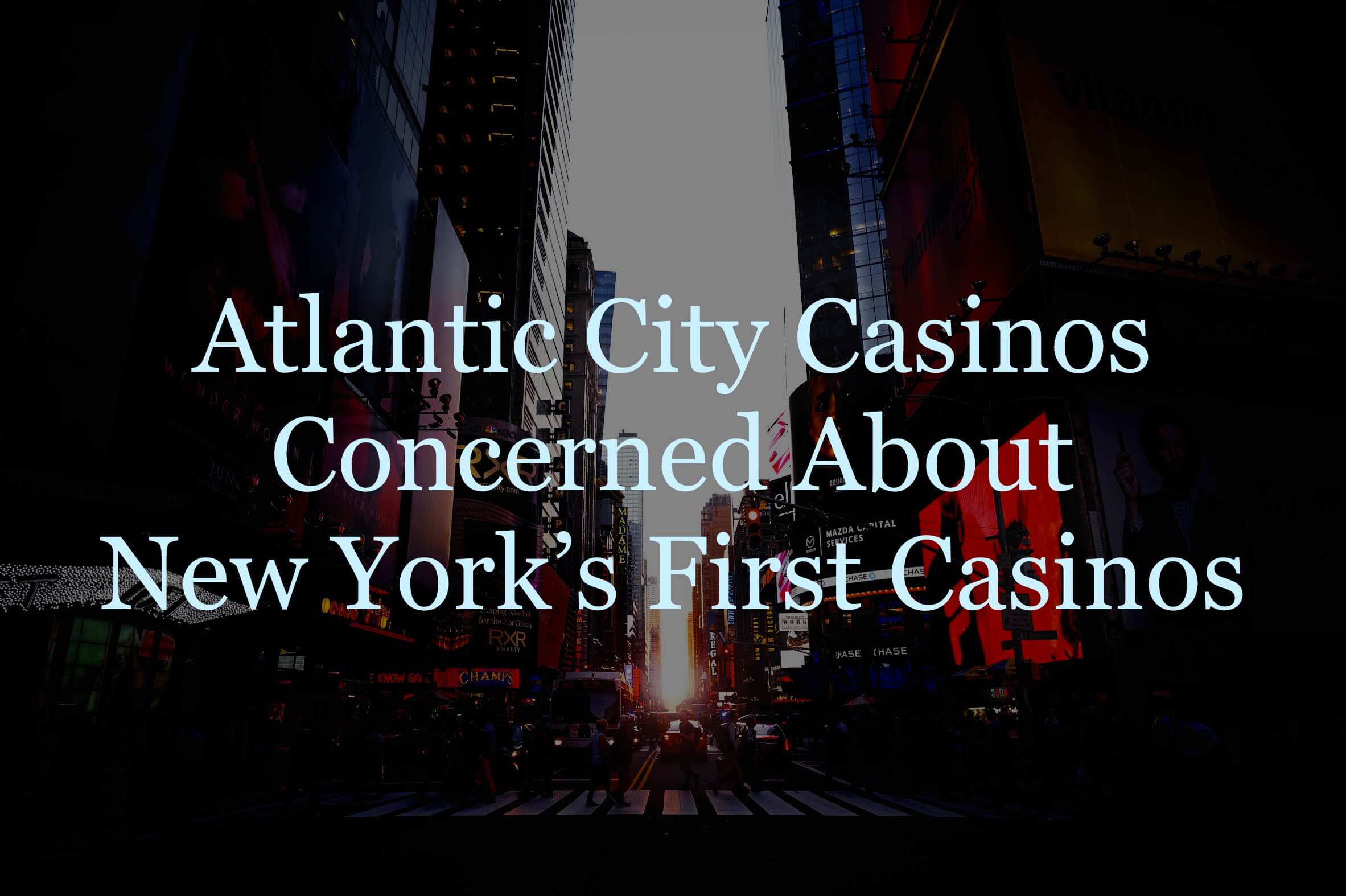 New York Background with NJ Casino News Text