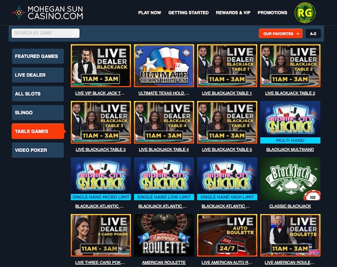 Mohegan Sun Online Casino Live Dealer 