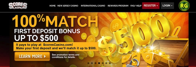 Scores Online Casino NJ Match Bonus