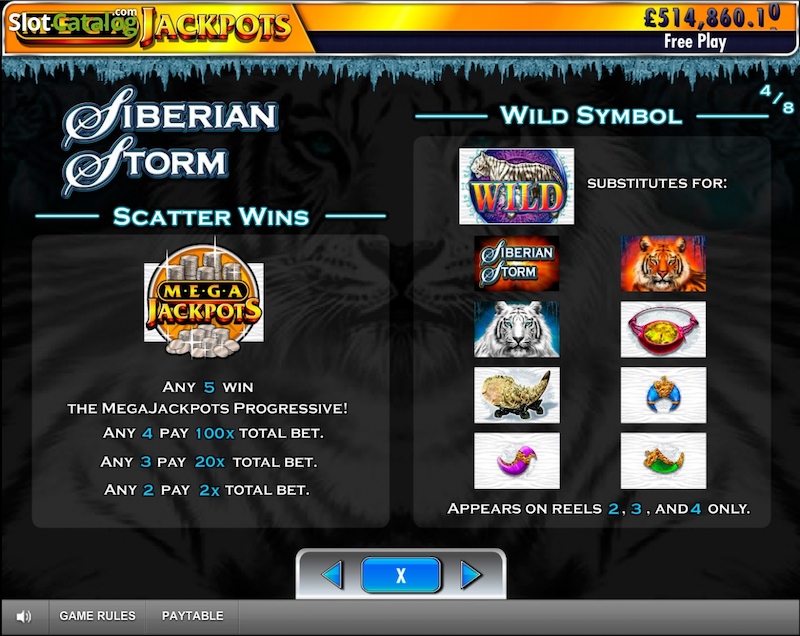 Siberian Storm Mega Jackpots bonus