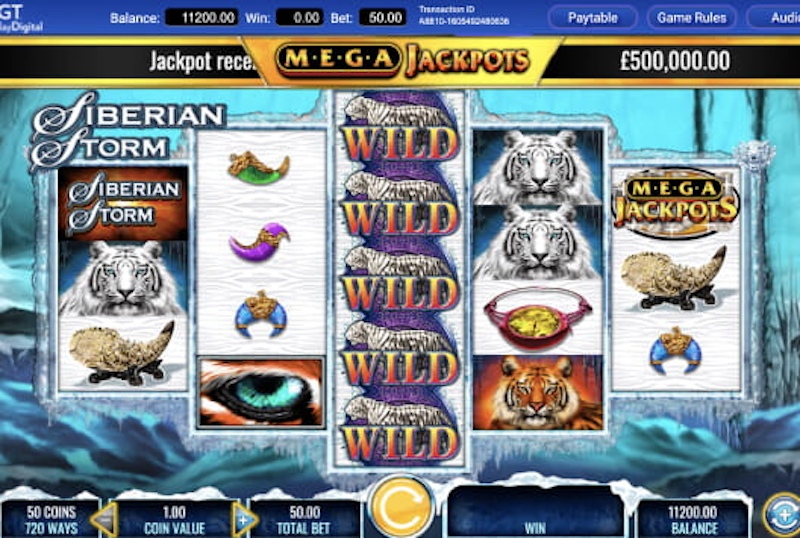 Siberian Storm Mega Jackpots gameplay