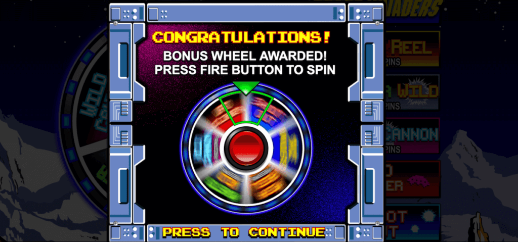 space invaders bonus wheel 