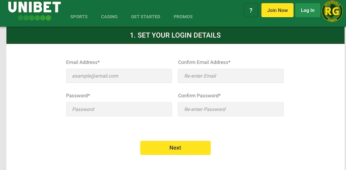 Unibet Registration NJCasino 1
