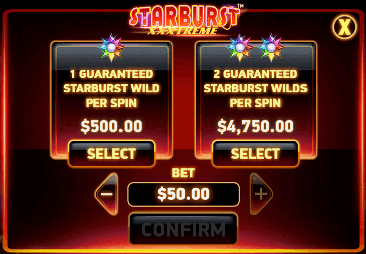 starburst xxxtreme spins